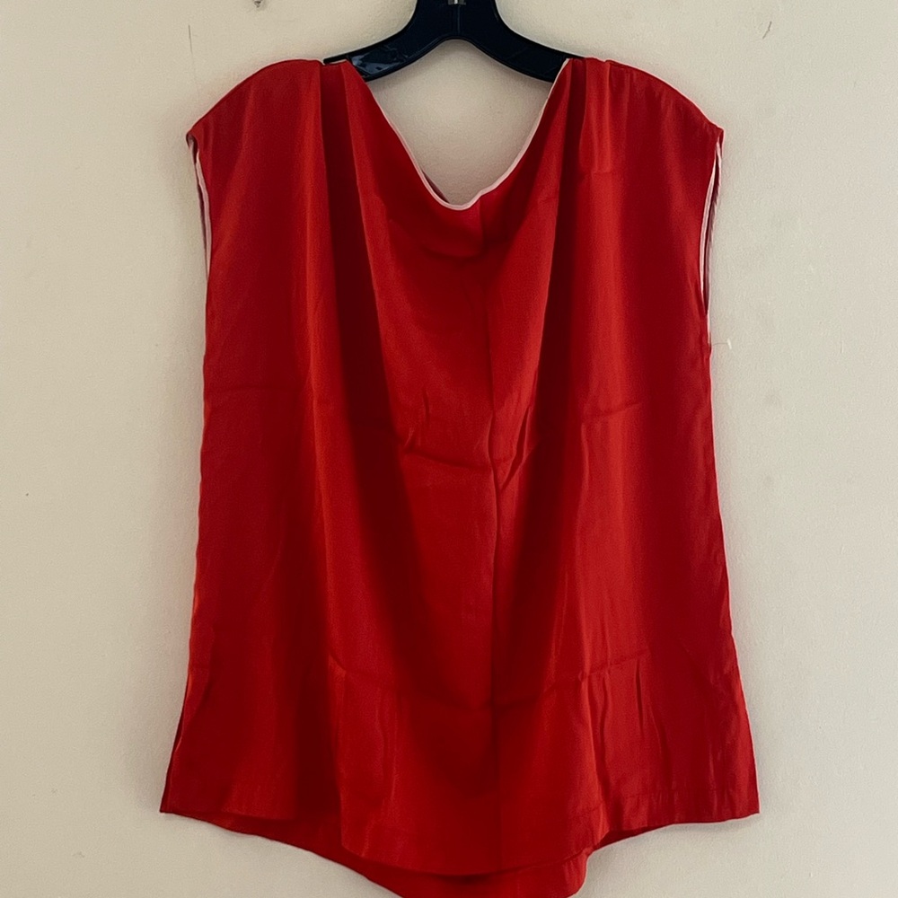 Vince Red Sleeveless Tunic Relaxed Fit size medium